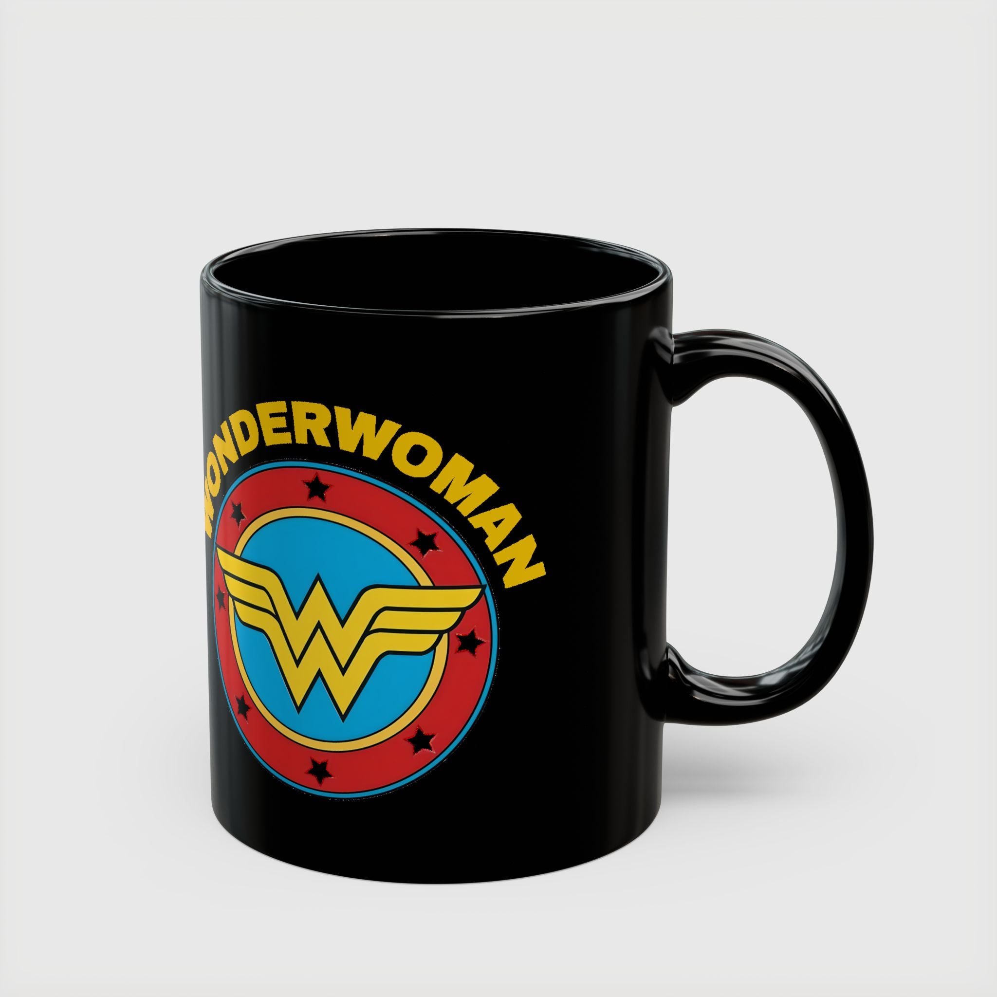 Wonder Woman Vintage Logo Coffee Mug - Retro DC Justice League Ceramic Cup - 11oz & 15oz