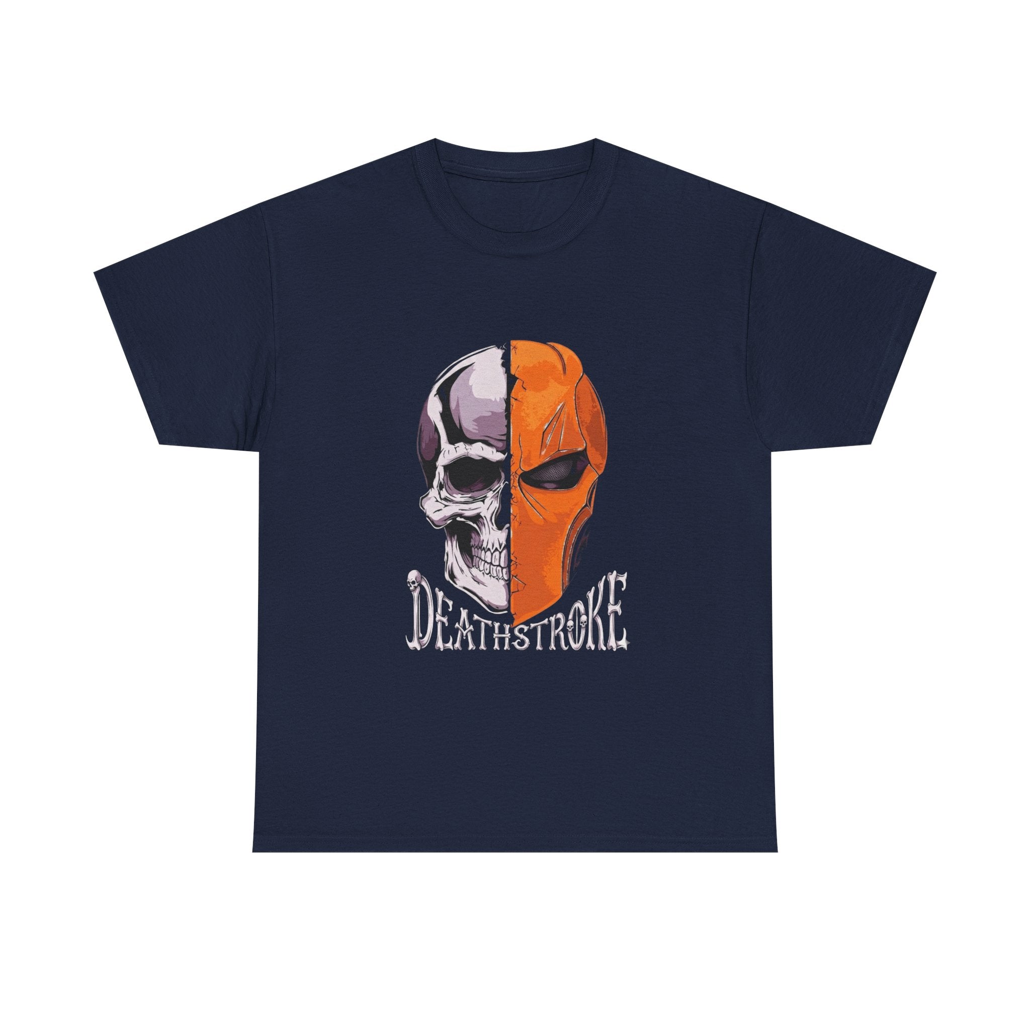 DC Deathstroke Skull Graphic T-Shirt — Slade Wilson Half-Mask Tee