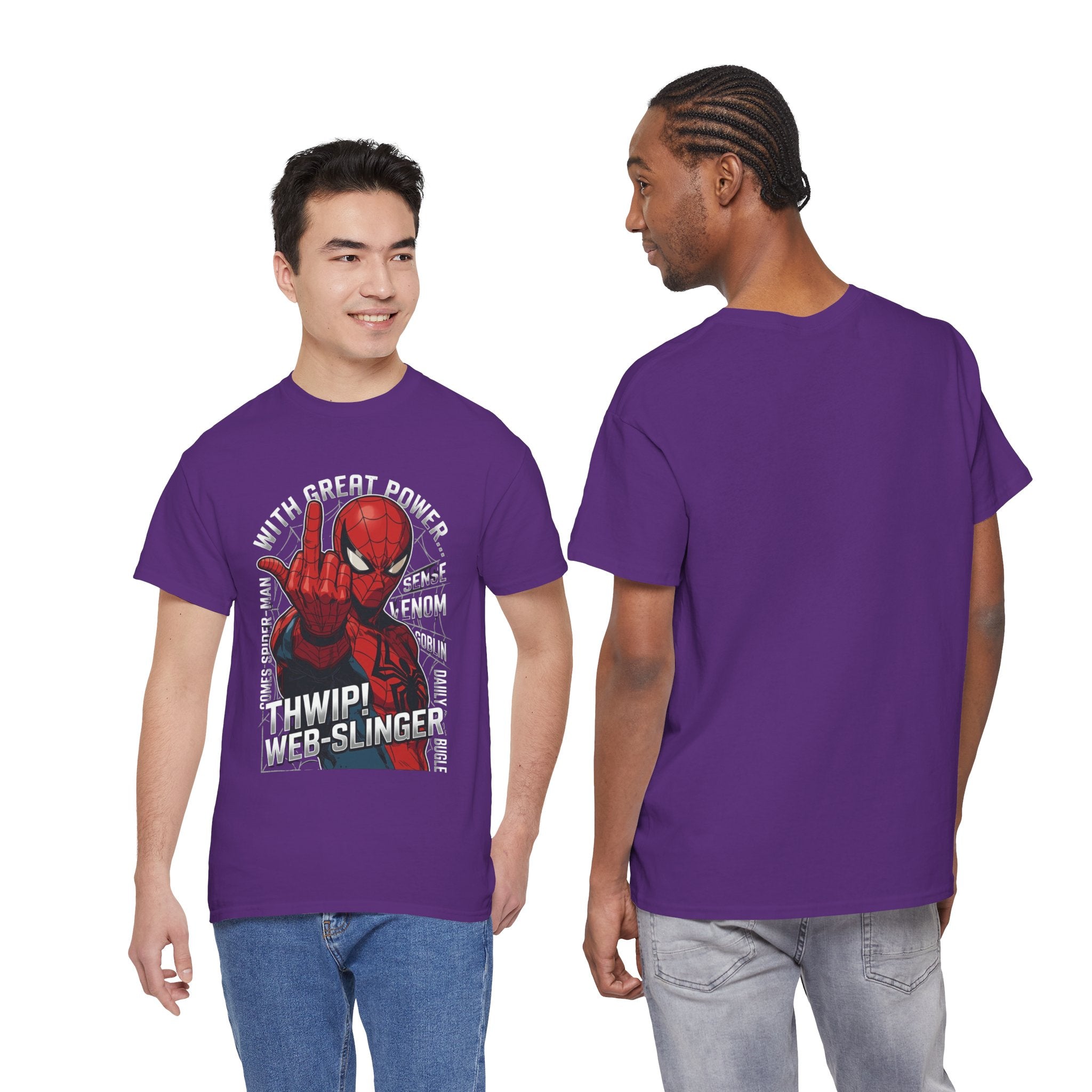 Marvel Spider-Man 'Gives the Finger' Comic Tee — Web-Slinger Graphic T-Shirt