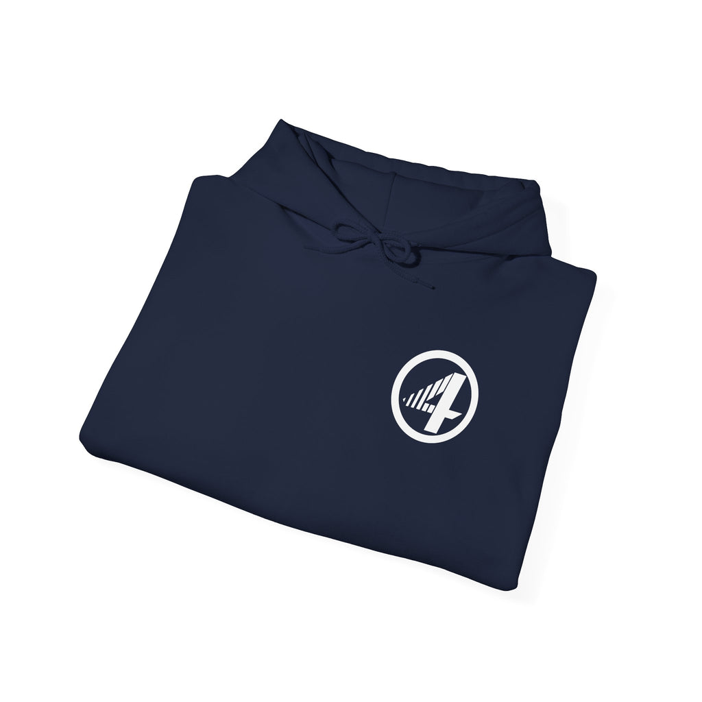 Fantastic Four Retro Logo Hoodie — Minimalist Vintage Comic Pullover