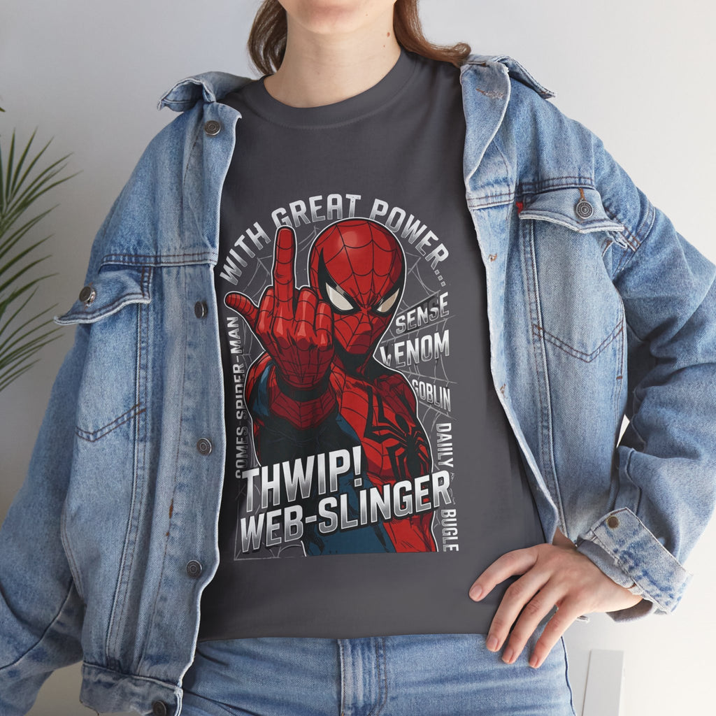 Marvel Spider-Man 'Gives the Finger' Comic Tee — Web-Slinger Graphic T-Shirt