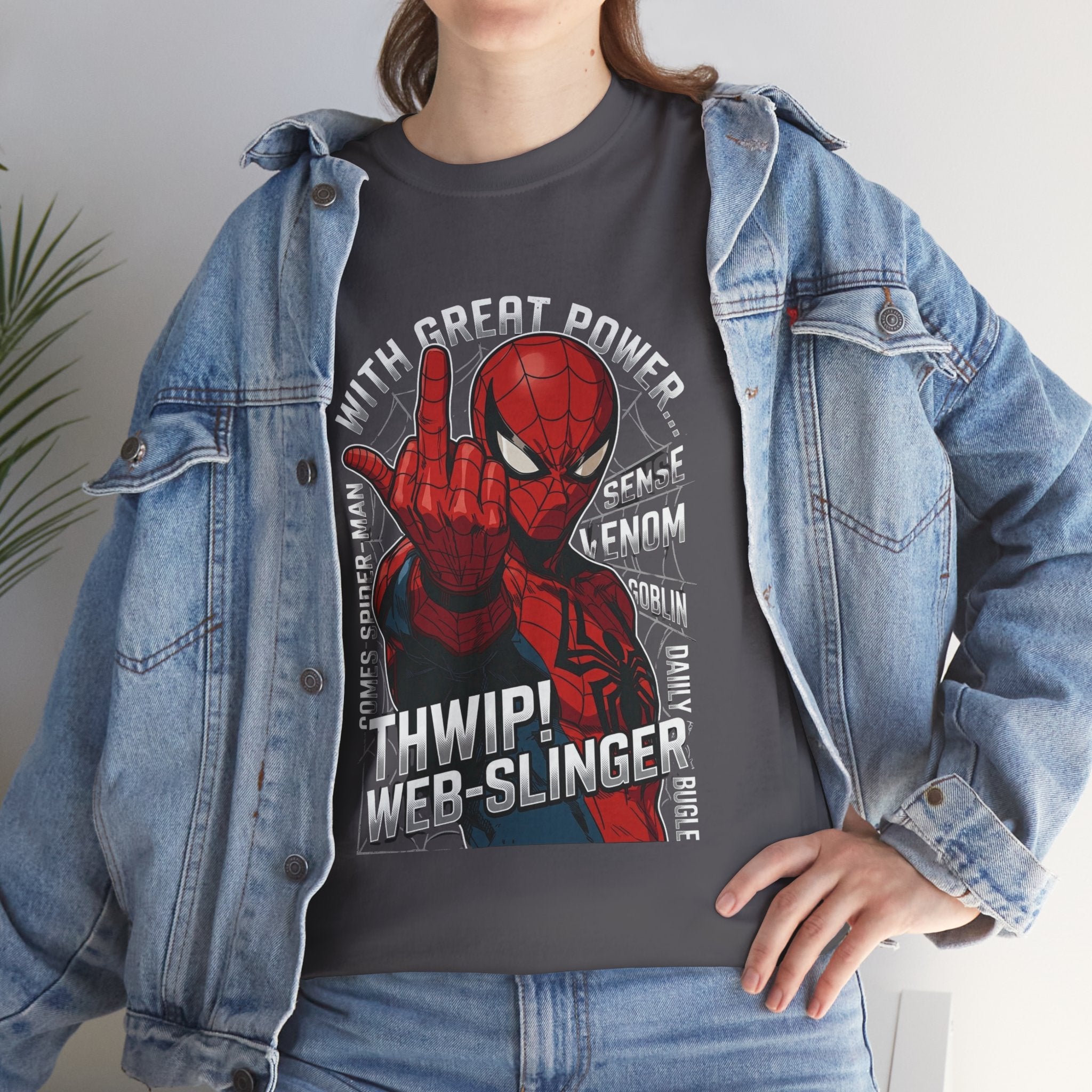Marvel Spider-Man 'Gives the Finger' Comic Tee — Web-Slinger Graphic T-Shirt