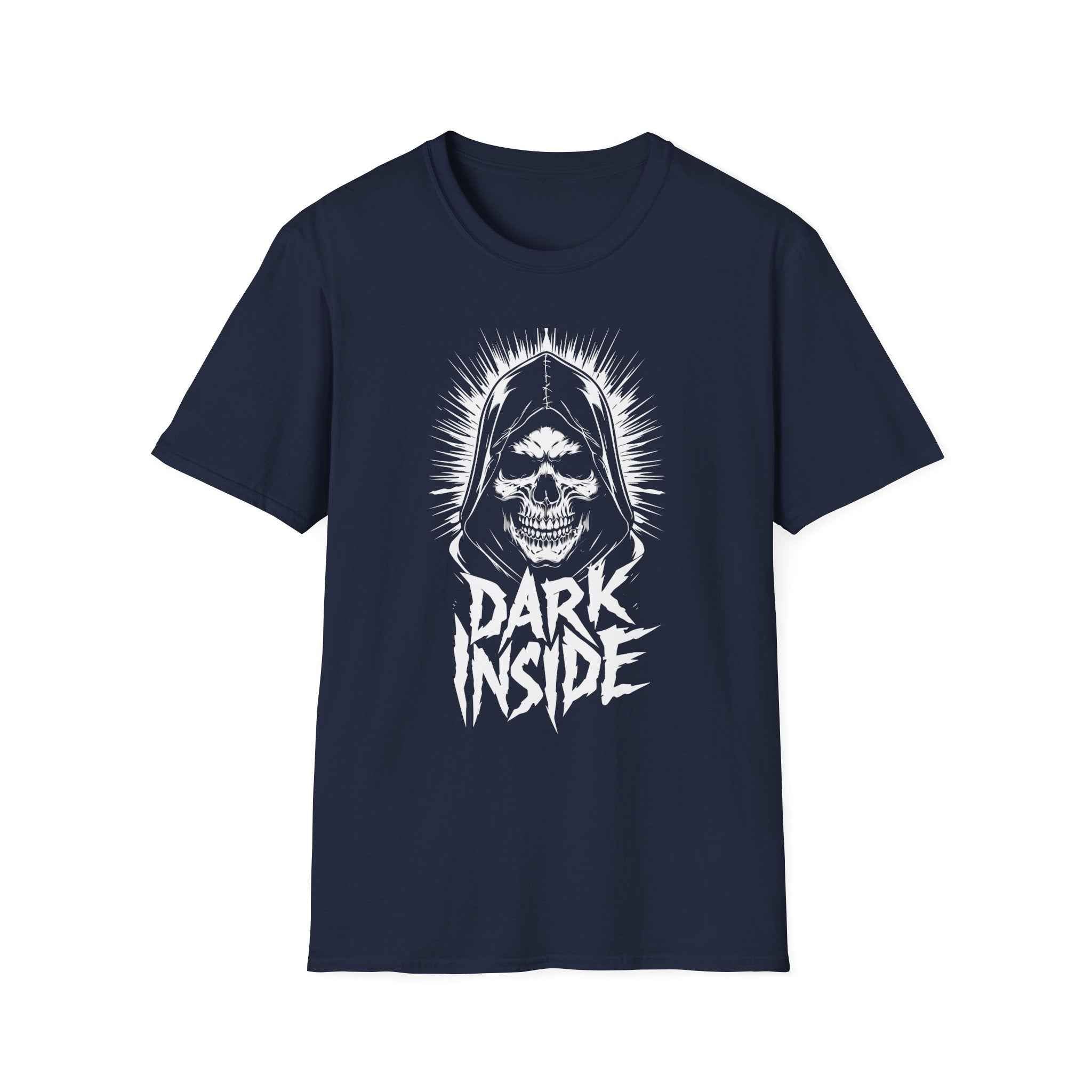 Dark Inside Unisex Softstyle T-Shirt, Skull Graphic Tee, Alternative Fashion, Halloween Costume, Gothic Style, Unisex Casual Wear