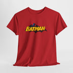 Batman  DC Comics inspired Logo T‑Shirt — Retro Yellow & Red Batman Emblem Tee