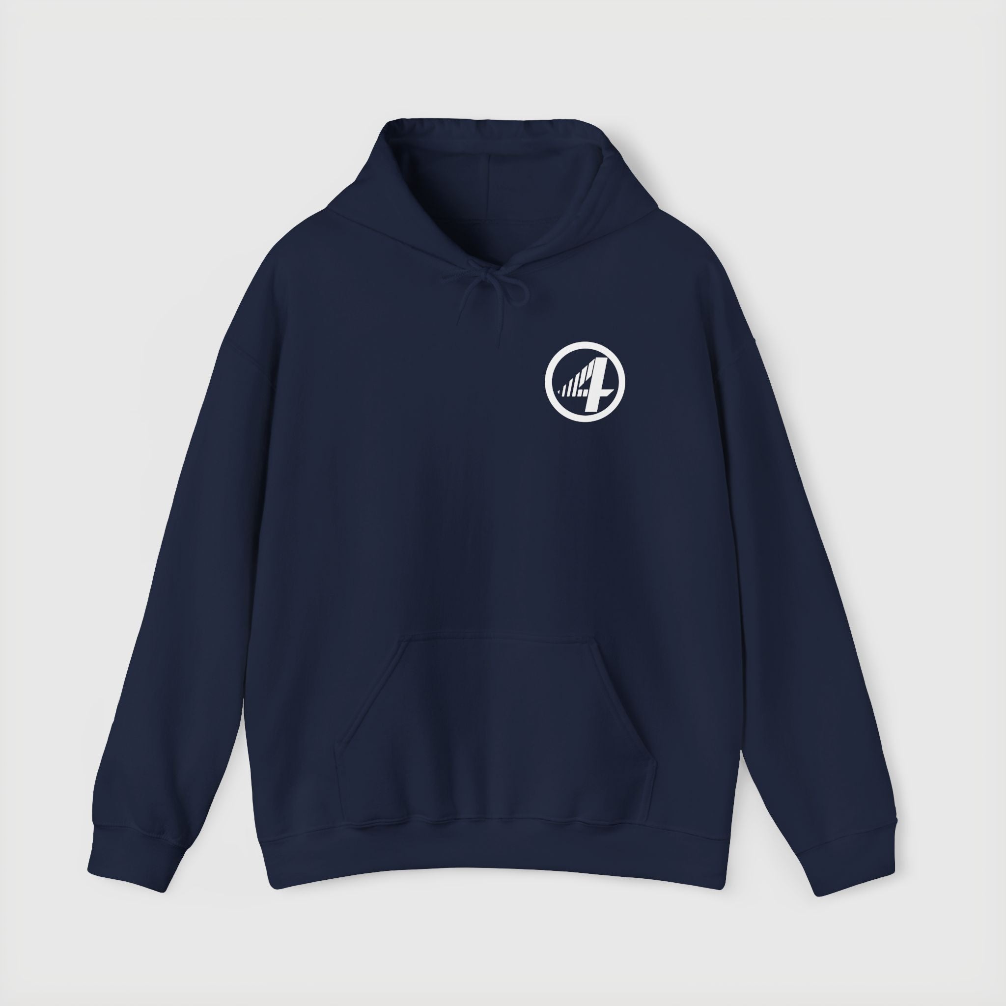 Fantastic Four Retro Logo Hoodie — Minimalist Vintage Comic Pullover