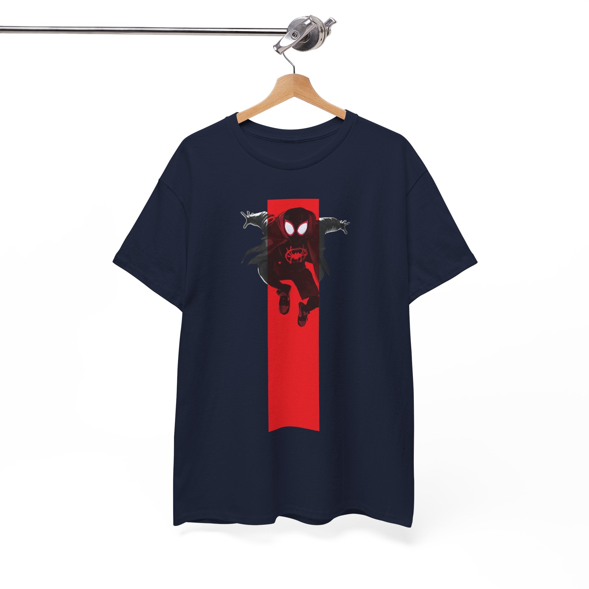Marvel Miles Morales Spider-Man T-Shirt – Red Vertical Stripe Design | Premium Superhero Tee for Fans