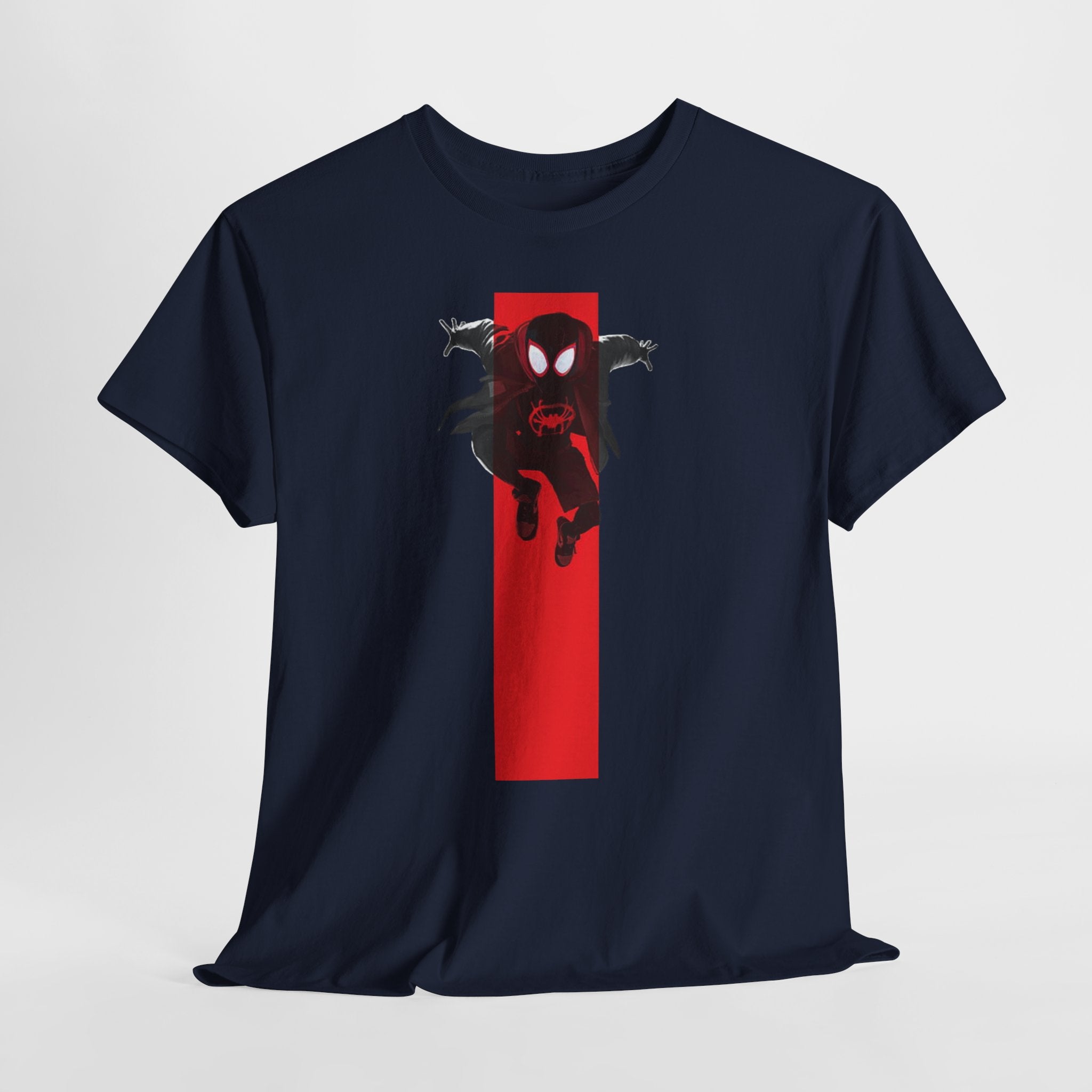 Marvel Miles Morales Spider-Man T-Shirt – Red Vertical Stripe Design | Premium Superhero Tee for Fans