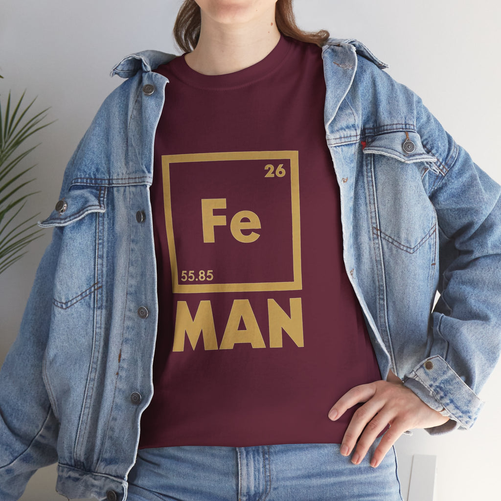 Fe Man The Periodic Avenger T-Shirt — Iron Man Nerds T-Shirt