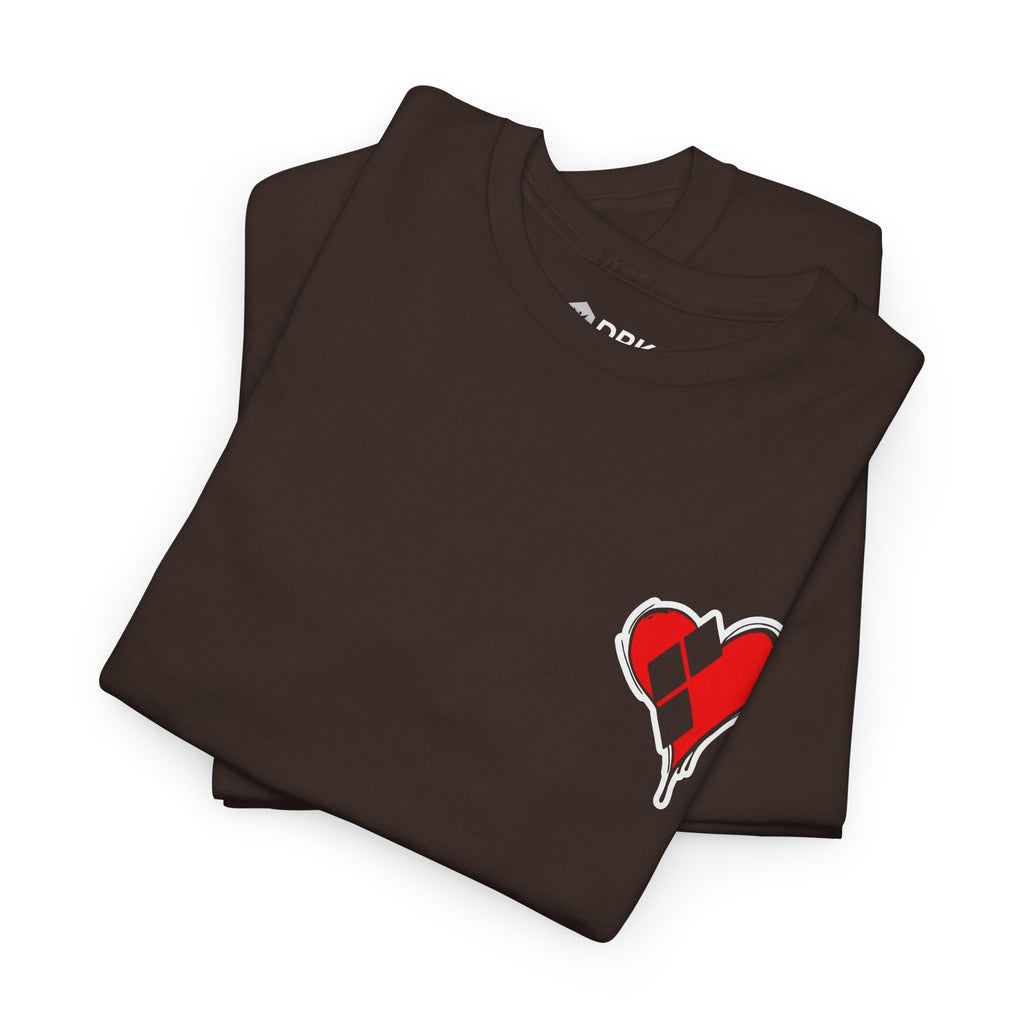 Harlequin Heart Tee — Joker-Inspired Playing Card Graphic T-Shirt