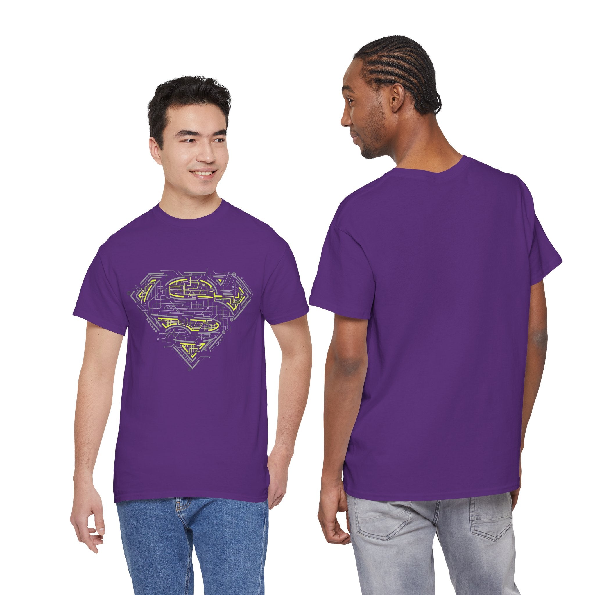 Superman Tech Shield T-Shirt — Futuristic Man of Steel Fanart Logo Tee