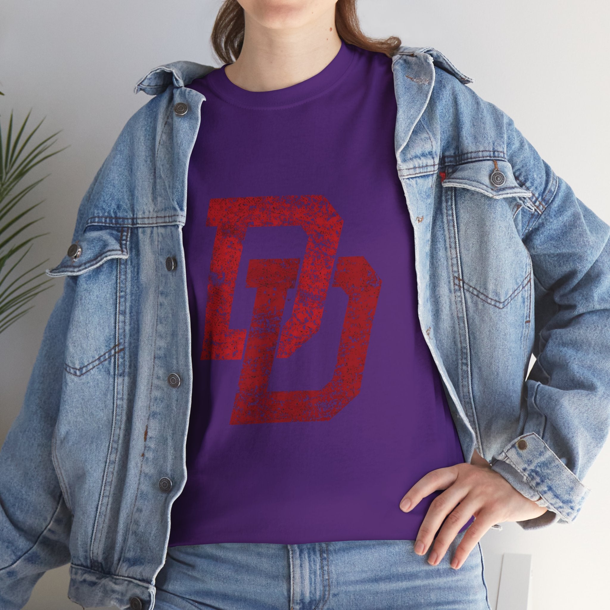 Marvel Daredevil movie Logo T‑Shirt — Distressed DD Superhero  unisex Tee