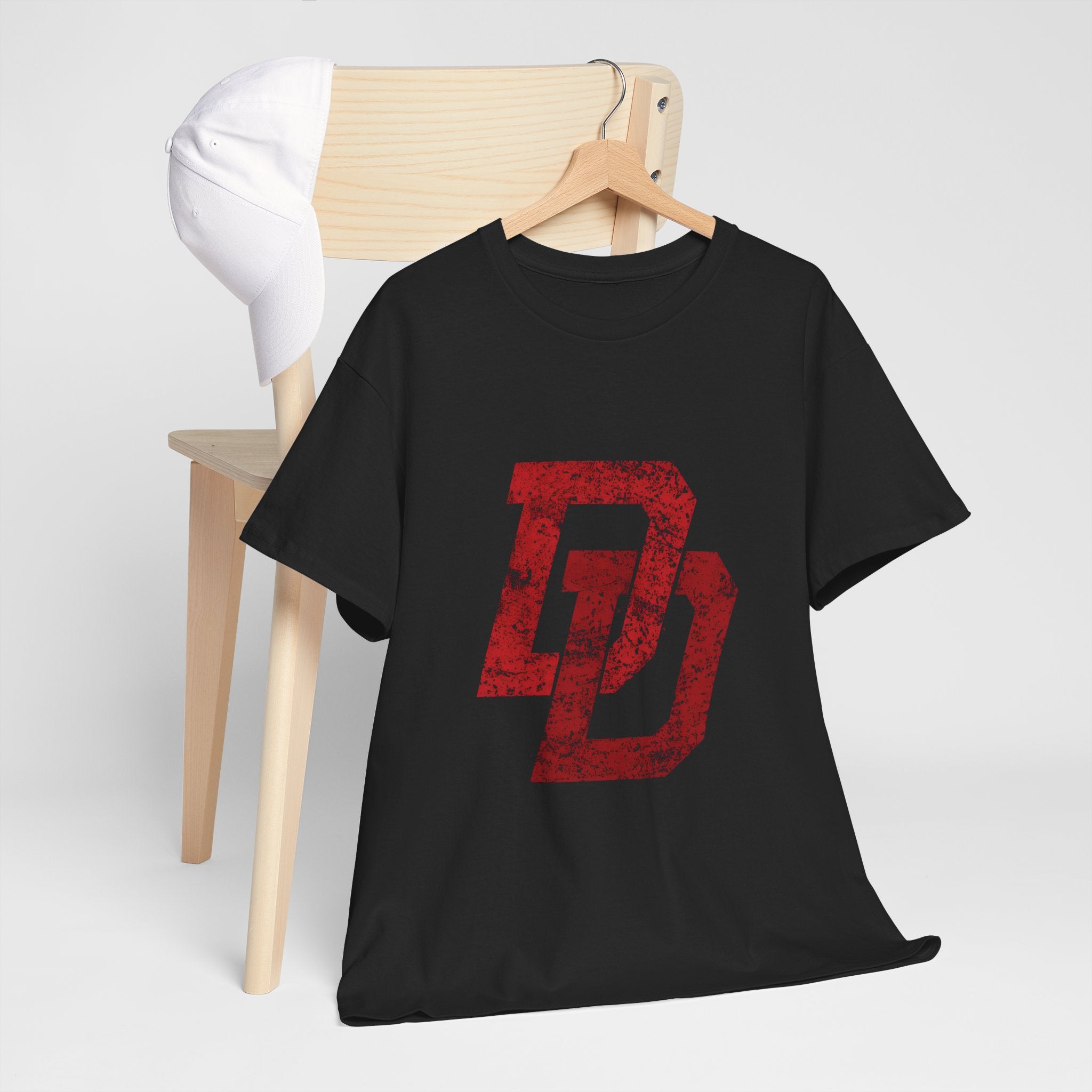 Marvel Daredevil movie Logo T‑Shirt — Distressed DD Superhero  unisex Tee