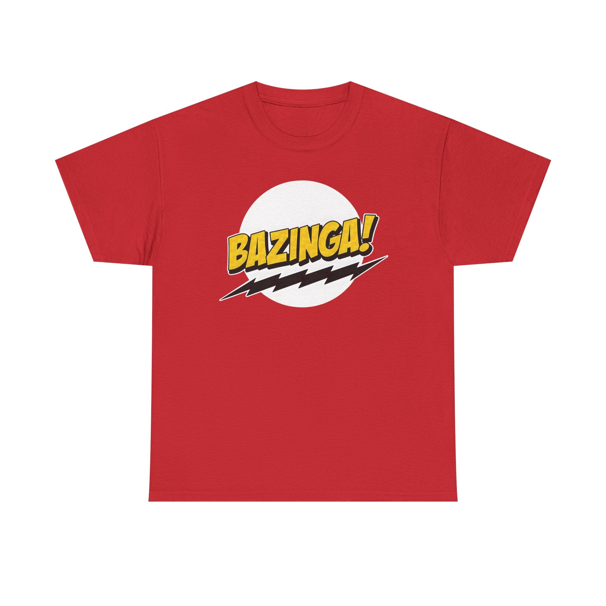 Flash Parody: A fan tribute Unisex T-shirt - DC Flash logo with Sheldon's catchphrase "Bazinga!"