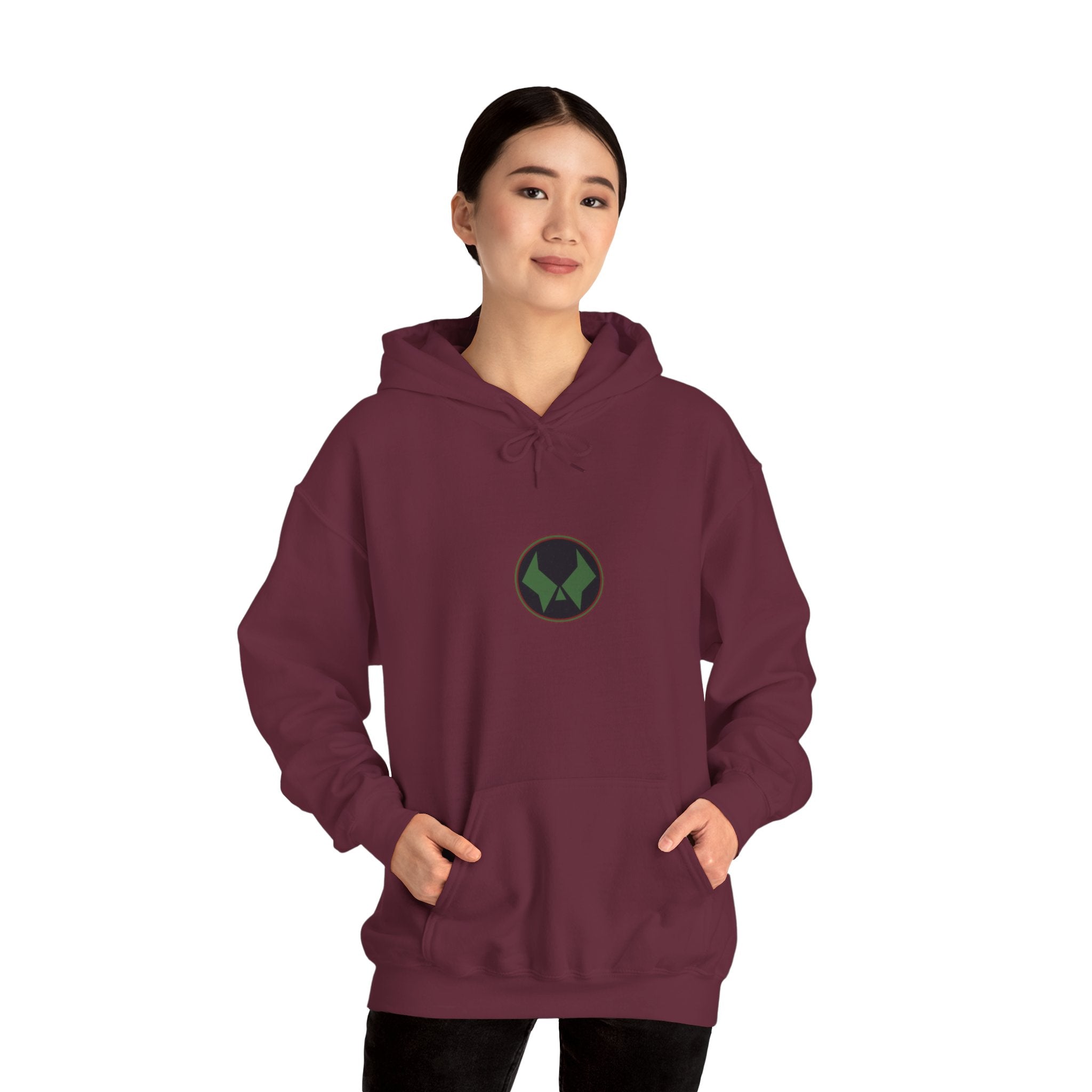Doctor Doom Avengers Hoodie — Villain Portrait & Back Text Graphic
