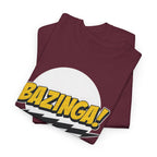Flash Parody: A fan tribute Unisex T-shirt - DC Flash logo with Sheldon's catchphrase "Bazinga!"