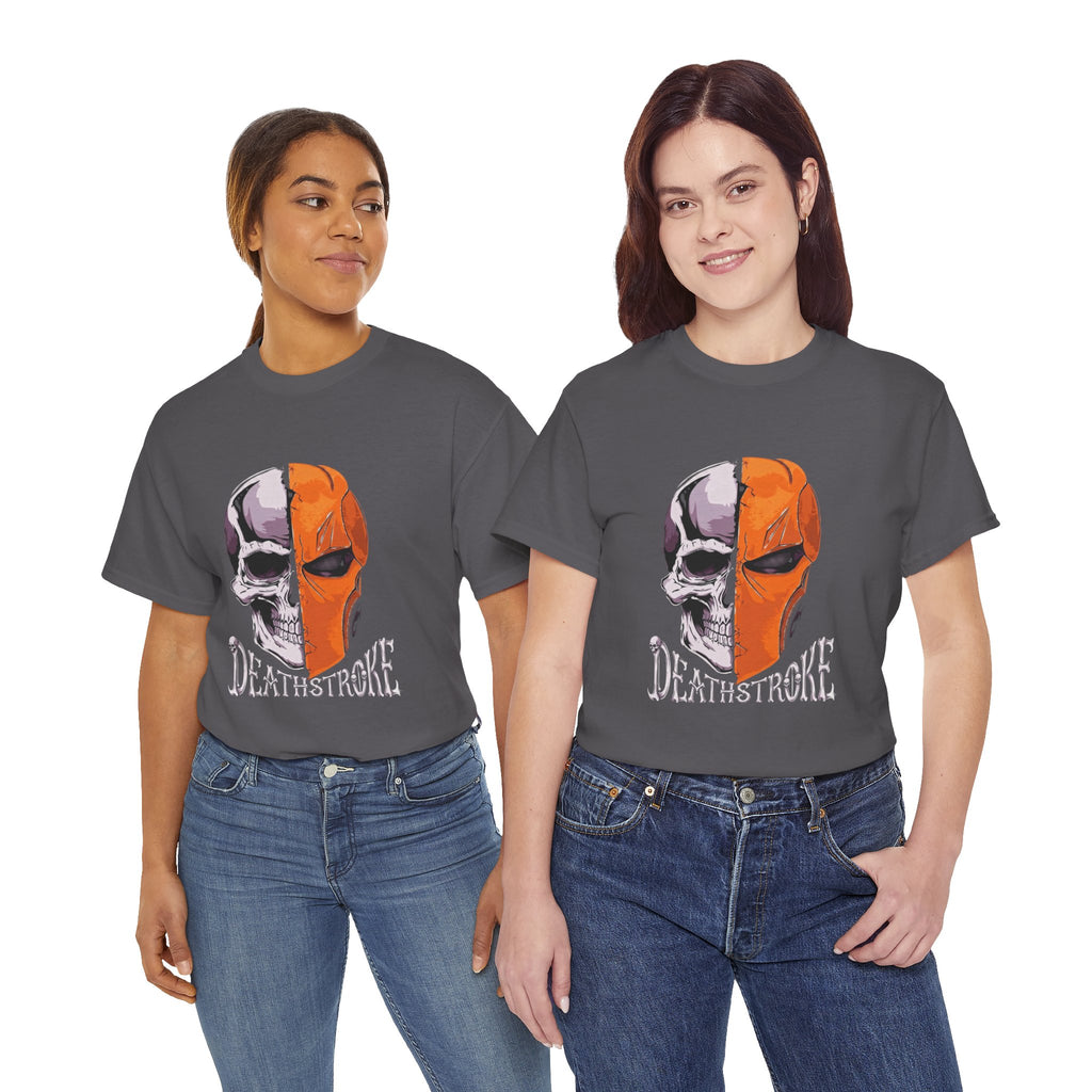 DC Deathstroke Skull Graphic T-Shirt — Slade Wilson Half-Mask Tee