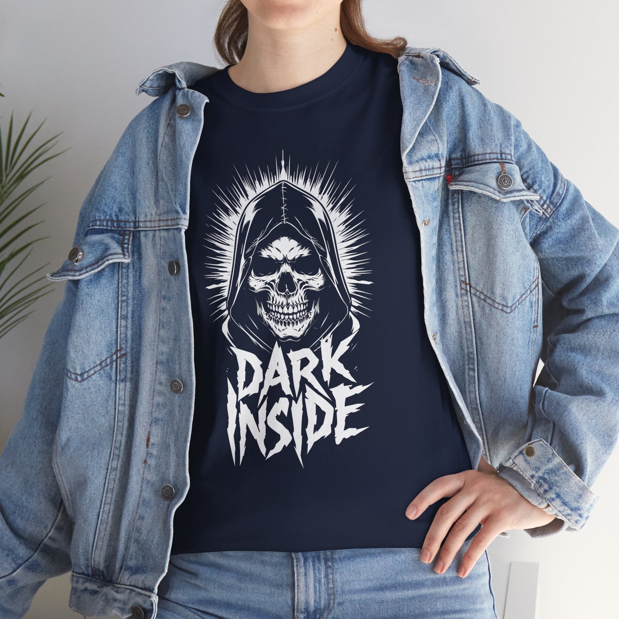 Dark Inside Skull Graphic T-Shirt — Gothic Halloween Alternative Tee