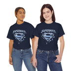 Man of Steel Metallic Logo T-Shirt — Shattered Chrome Superman Unisex Tee