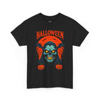 Spooky Halloween Skull & Pumpkin Unisex Tee Shirt, Graphic Scary Costume Top, October Trick or Treat Apparel, Horror Punk Goth Clothing, Men