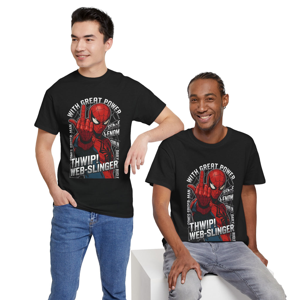 Marvel Spider-Man 'Gives the Finger' Comic Tee — Web-Slinger Graphic T-Shirt