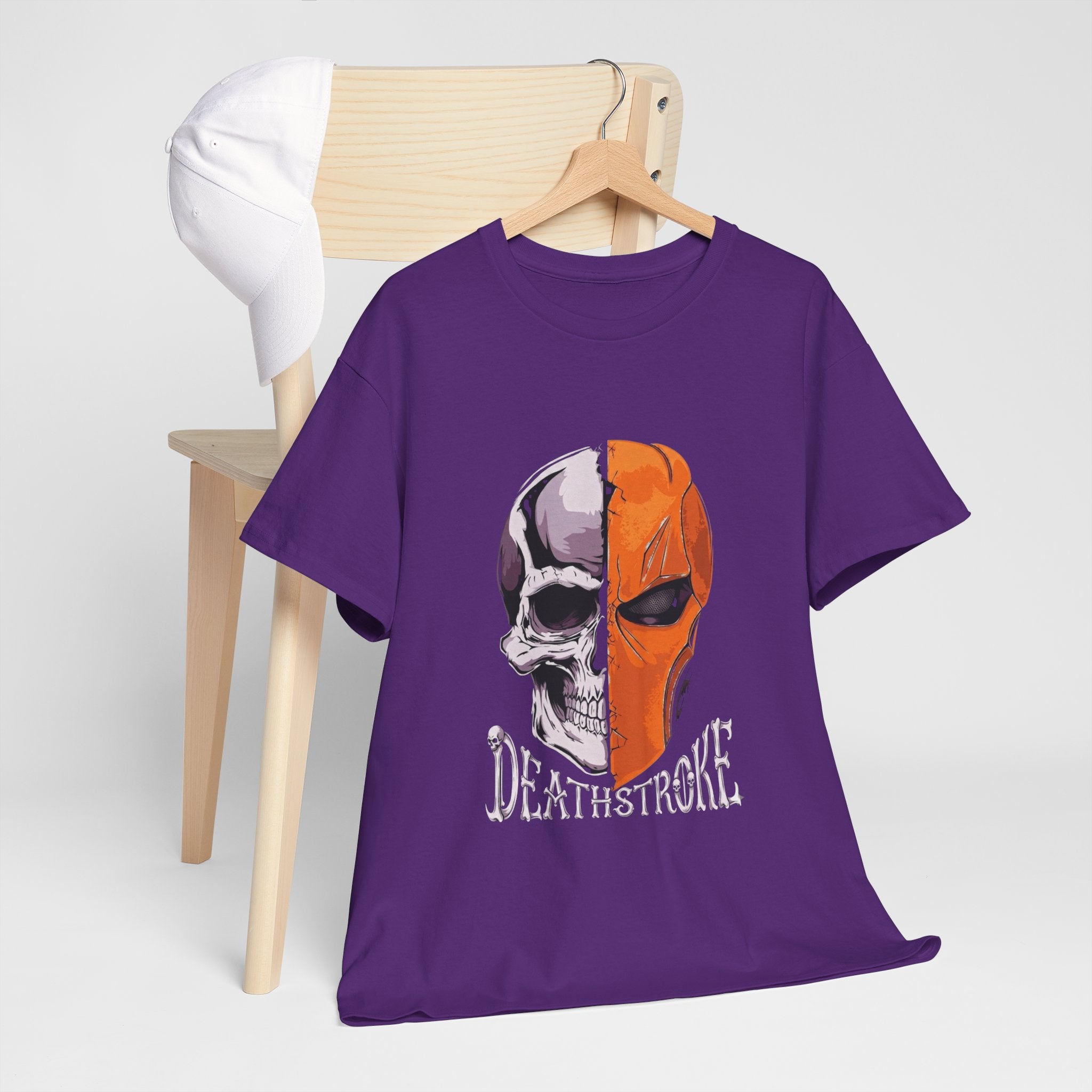 DC Deathstroke Skull Graphic T-Shirt — Slade Wilson Half-Mask Tee