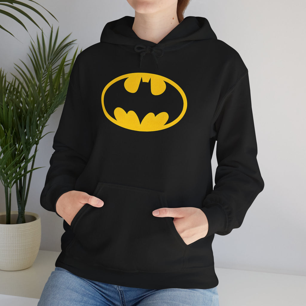 Batman Classic Logo Hoodie – Classic Yellow Bat Emblem Sweatshirt