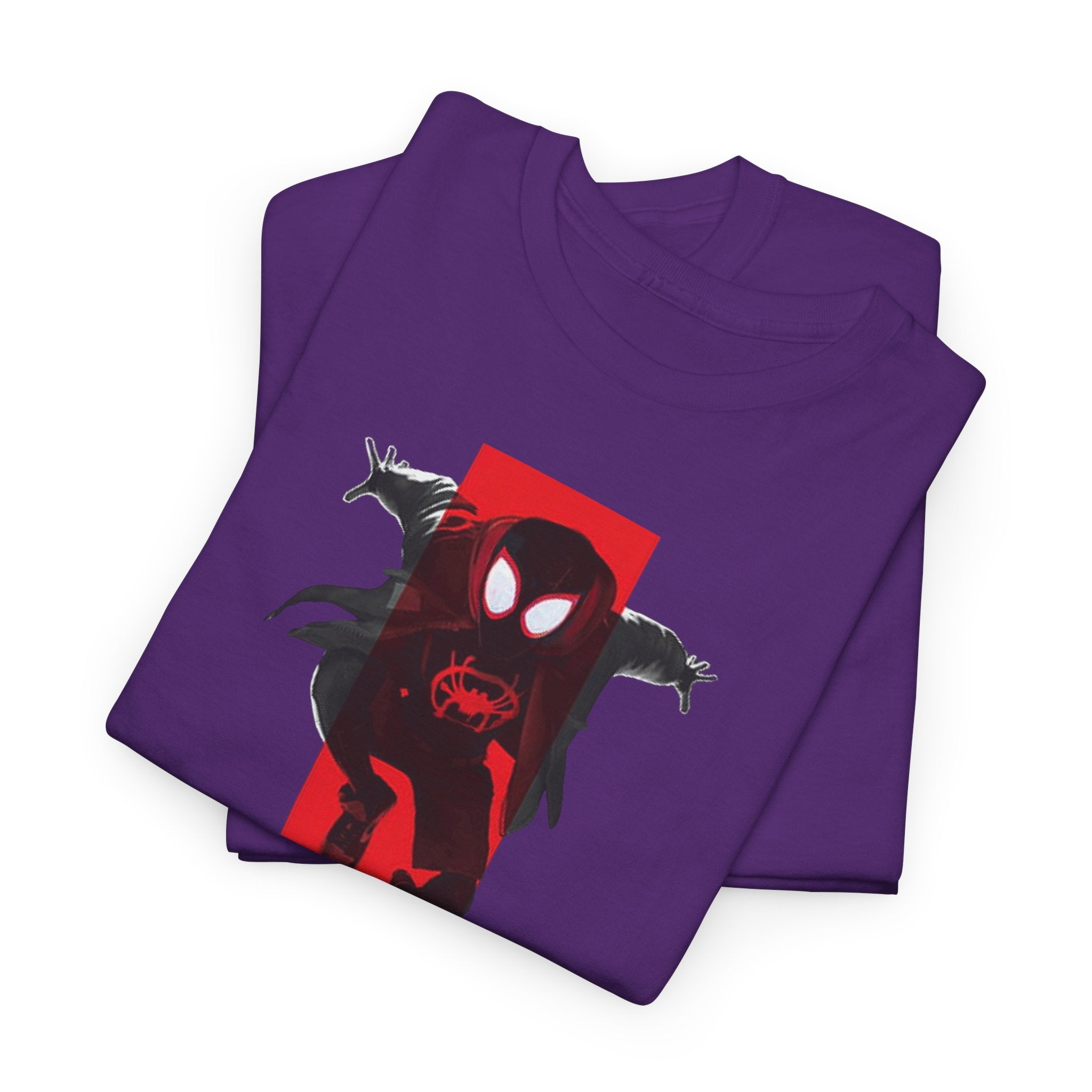 Marvel Miles Morales Spider-Man T-Shirt – Red Vertical Stripe Design | Premium Superhero Tee for Fans