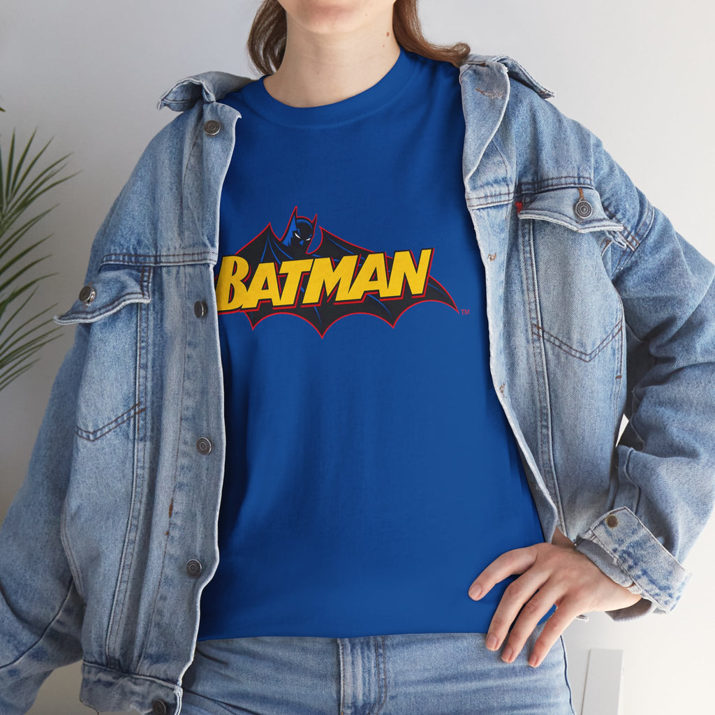 Batman  DC Comics inspired Logo T‑Shirt — Retro Yellow & Red Batman Emblem Tee