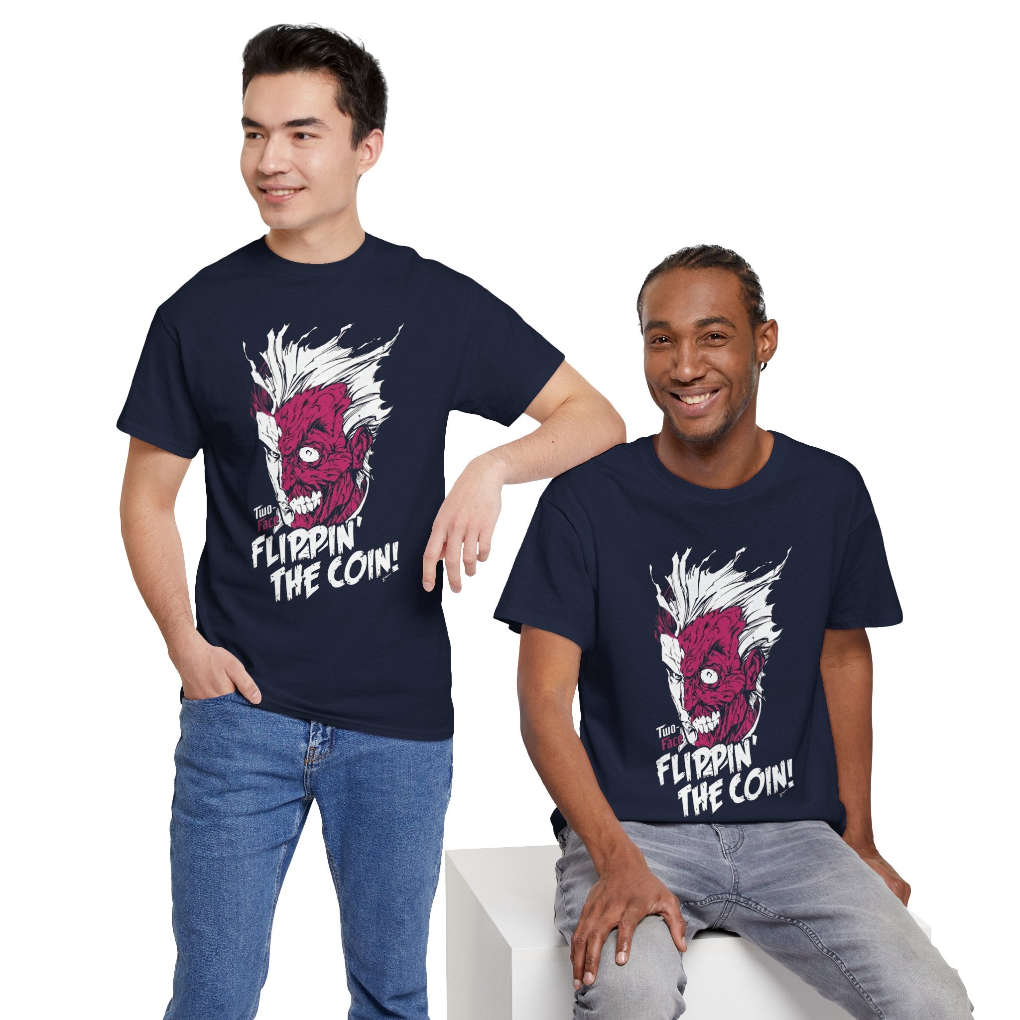 DC Comics Two-Face (Harvey Dent) “Flippin’ The Coin” Tee – Dark Gotham Villain T-Shirt