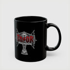 Thor Hammer Black Coffee Mug — Marvel Norse Mythology 11oz/15oz