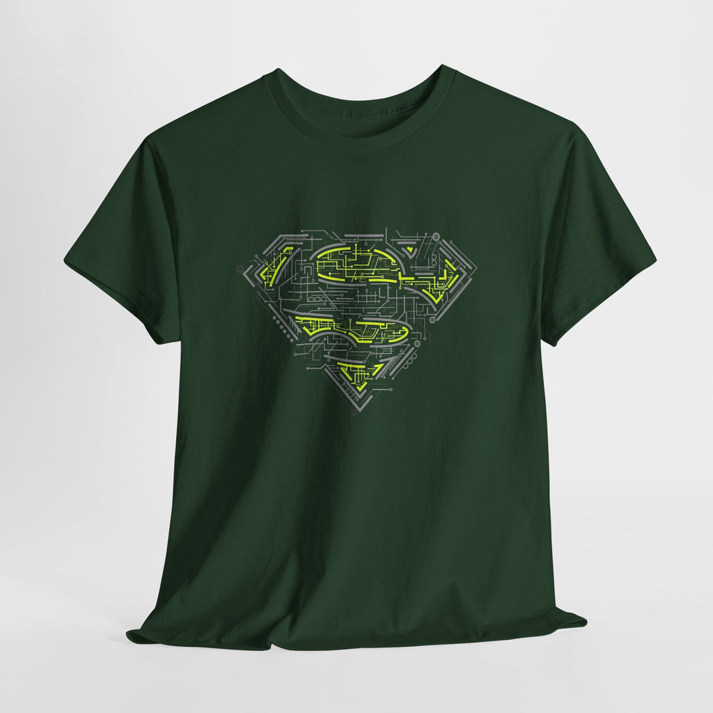 Superman Tech Shield T-Shirt — Futuristic Man of Steel Fanart Logo Tee