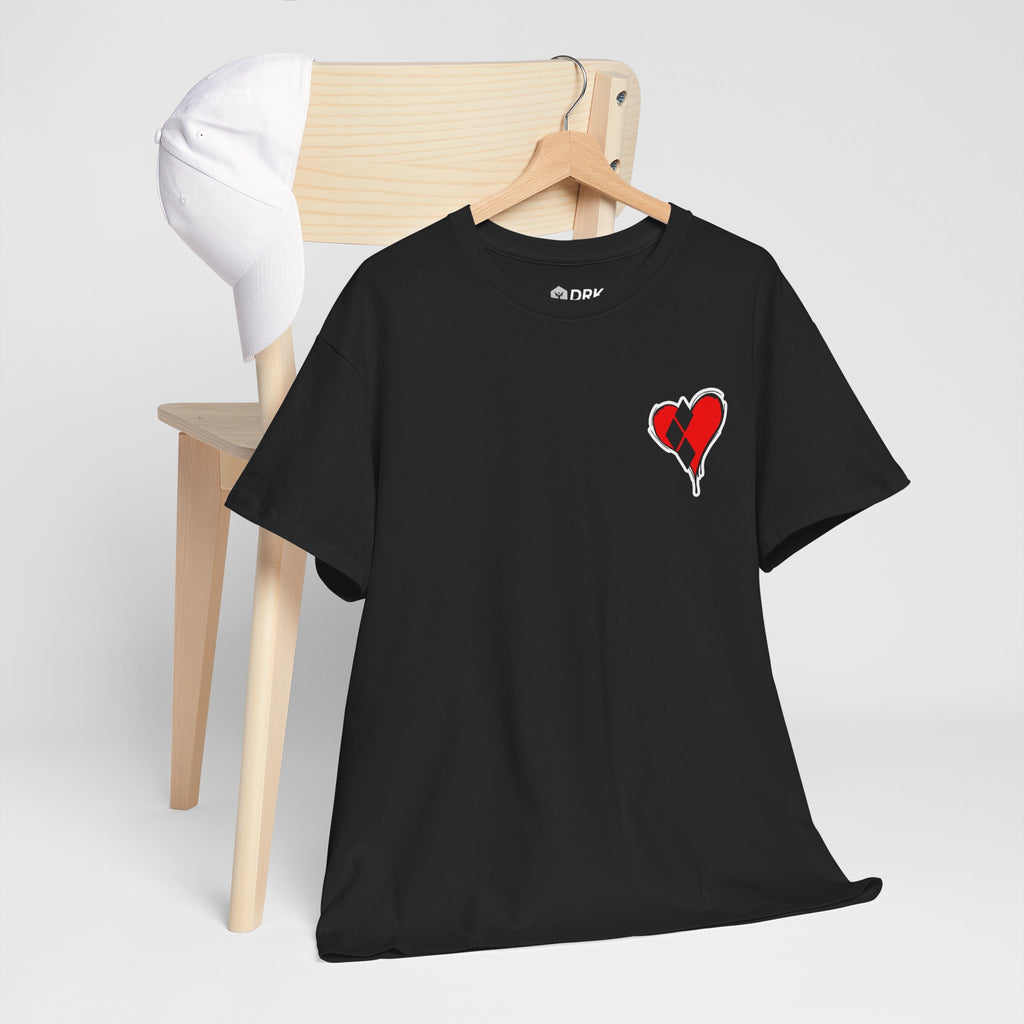 Harlequin Heart Tee — Joker-Inspired Playing Card Graphic T-Shirt