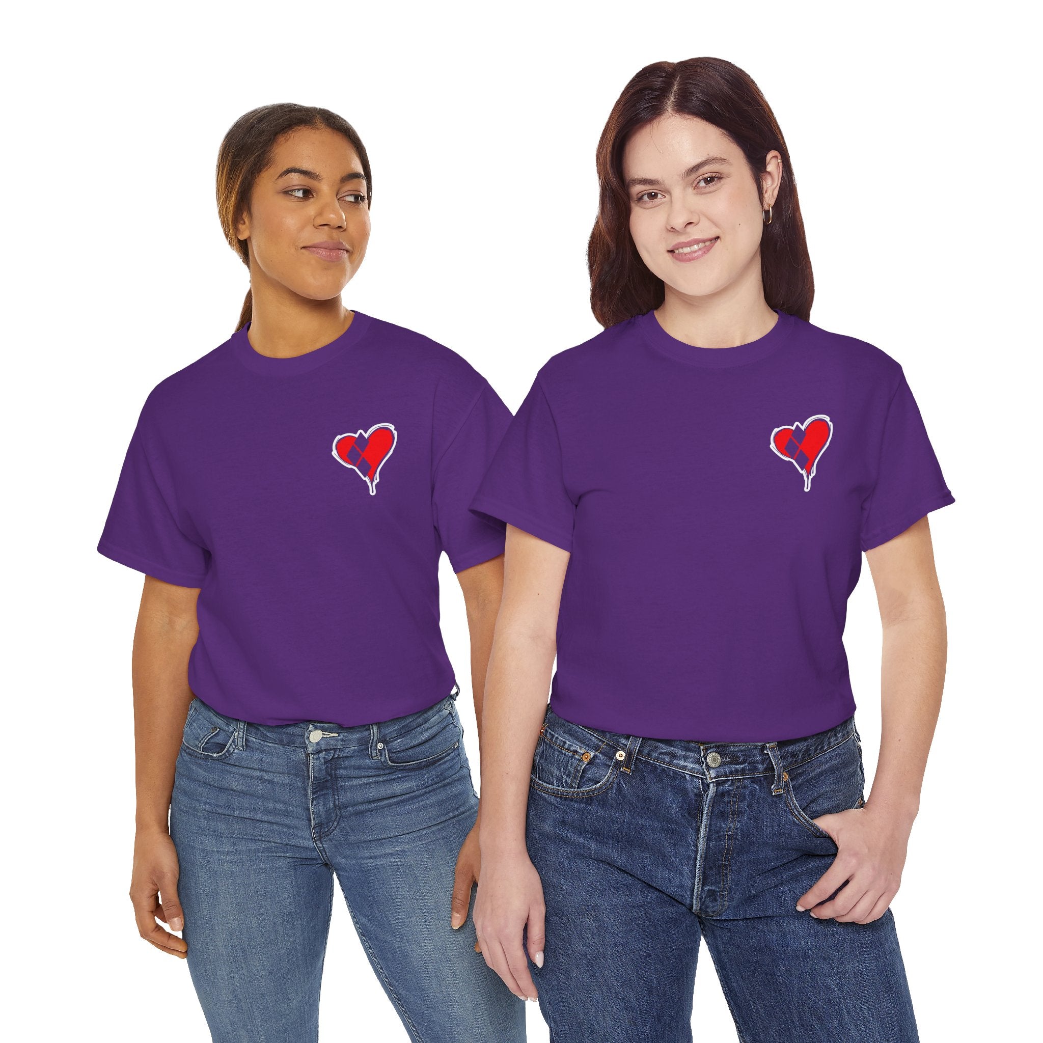 Harlequin Heart Tee — Joker-Inspired Playing Card Graphic T-Shirt