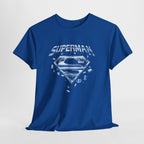 Man of Steel Metallic Logo T-Shirt — Shattered Chrome Superman Unisex Tee