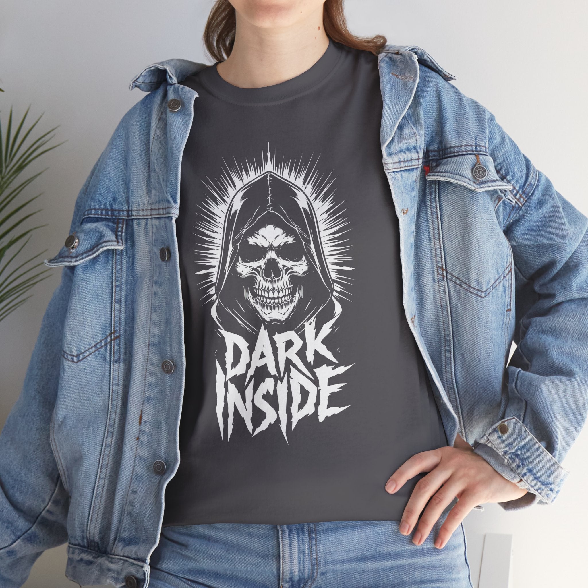 Dark Inside Skull Graphic T-Shirt — Gothic Halloween Alternative Tee
