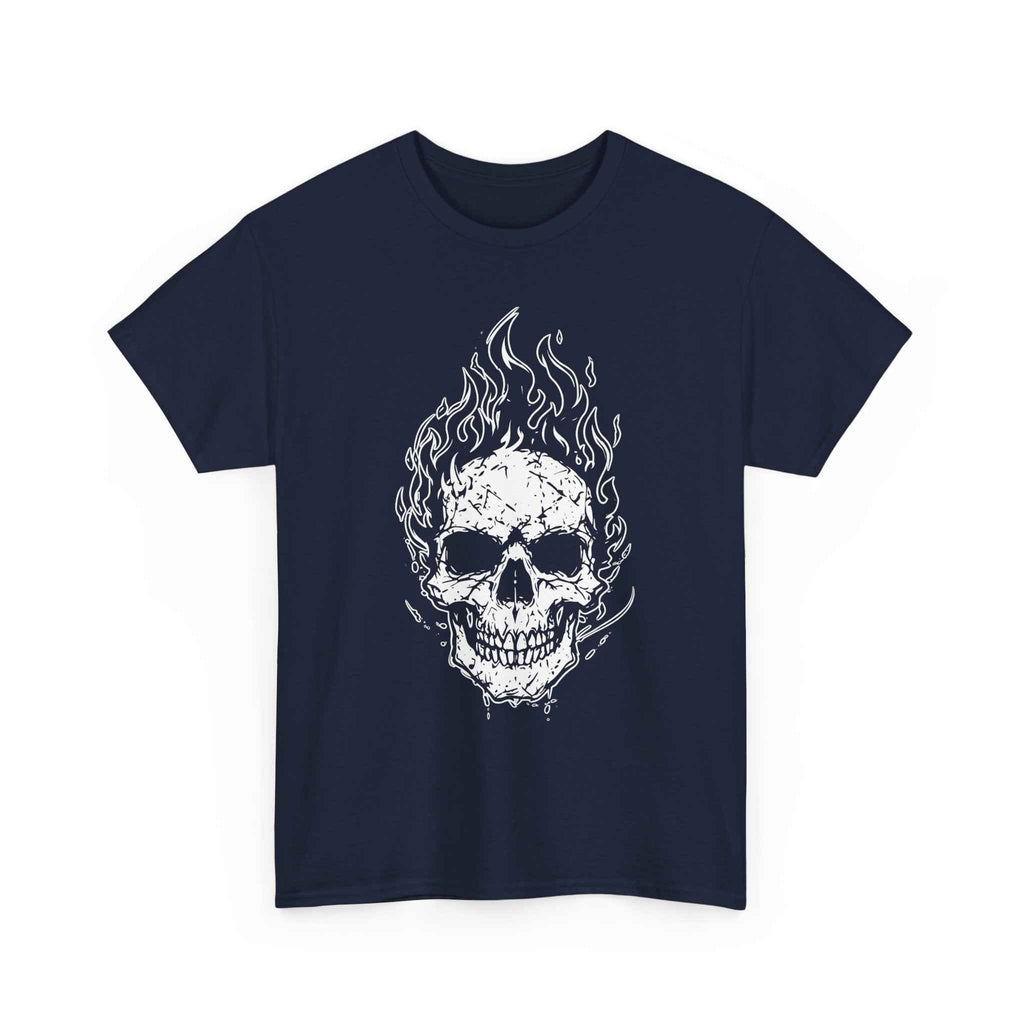 Flaming Skull Graphic Tee - Unisex Cotton T-Shirt, Alternative Fashion, Halloween Costume, Edgy Apparel, Gift for Him/Her