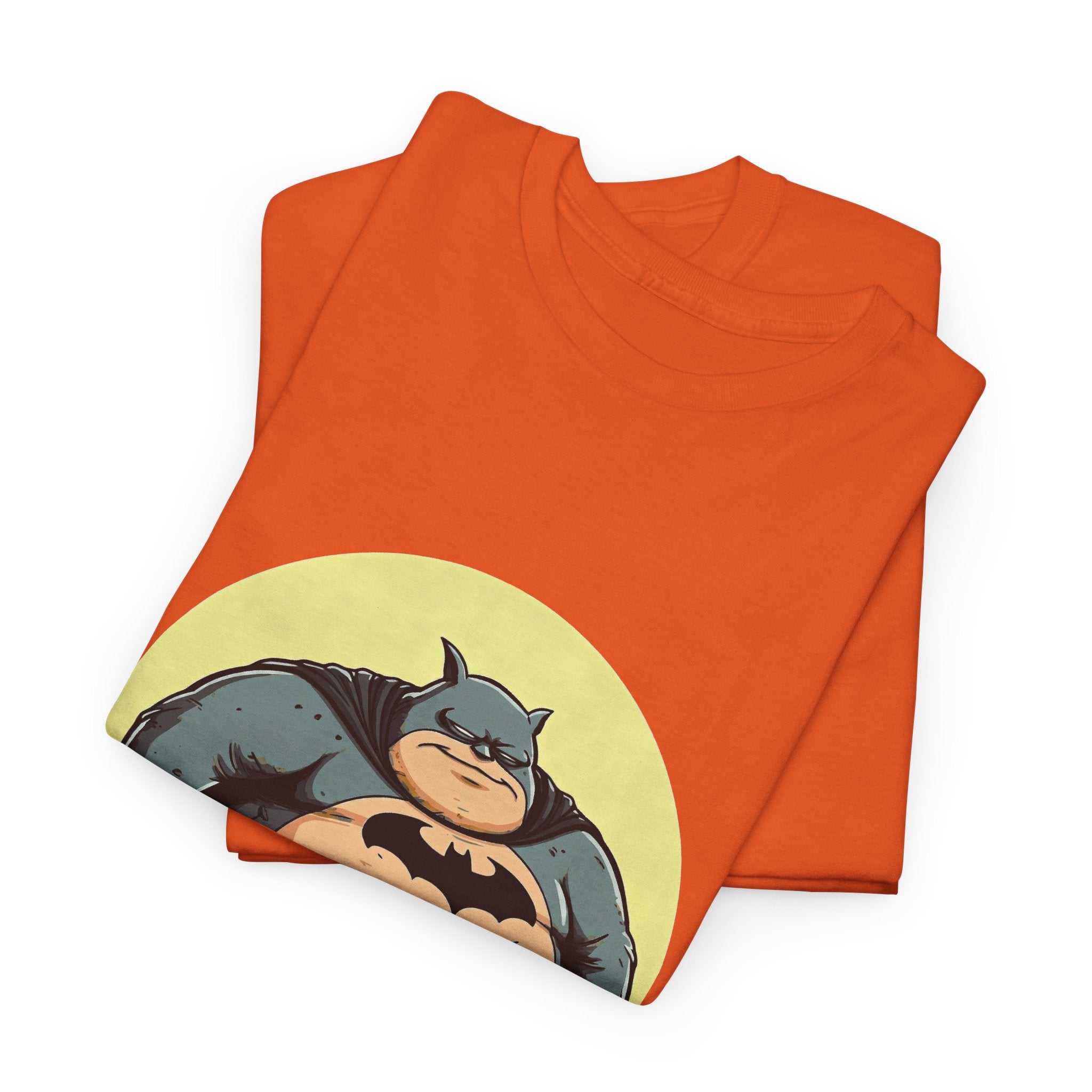 Funny Chubby Bat Hero T‑Shirt — Cute Fat Batman Parody Tee