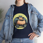 Funny Chubby Bat Hero T‑Shirt — Cute Fat Batman Parody Tee