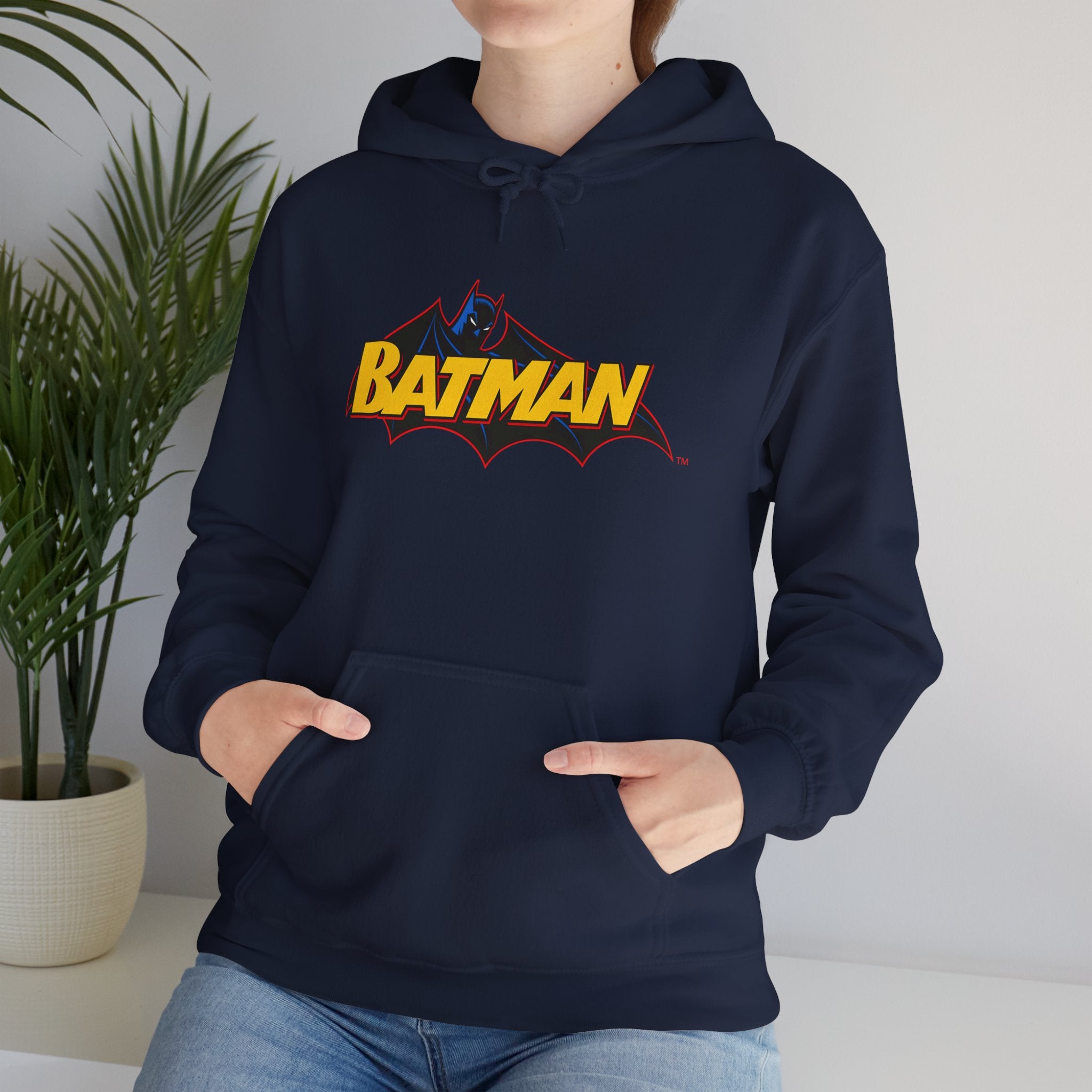 Batman DC Comics Inspired Logo Hoodie — Retro Bold Graphic Batman Sweatshirt