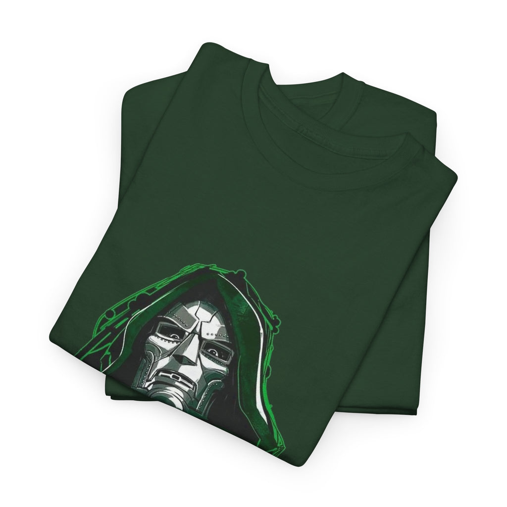 Doctor Doom Retro Green Villain Portrait T-Shirt — Avengers Graphic Tee