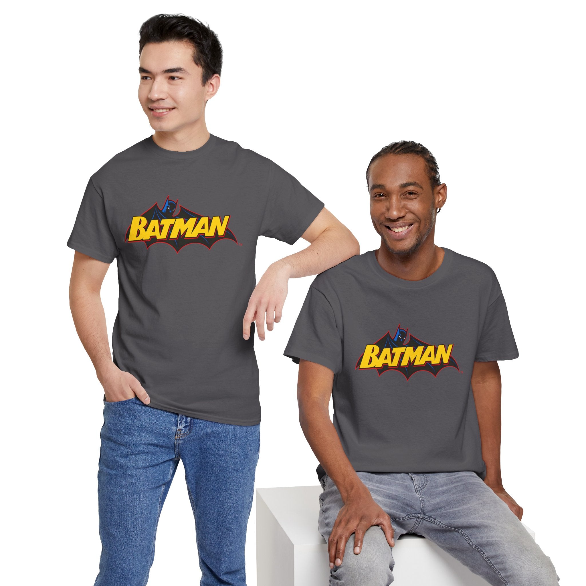 Batman  DC Comics inspired Logo T‑Shirt — Retro Yellow & Red Batman Emblem Tee