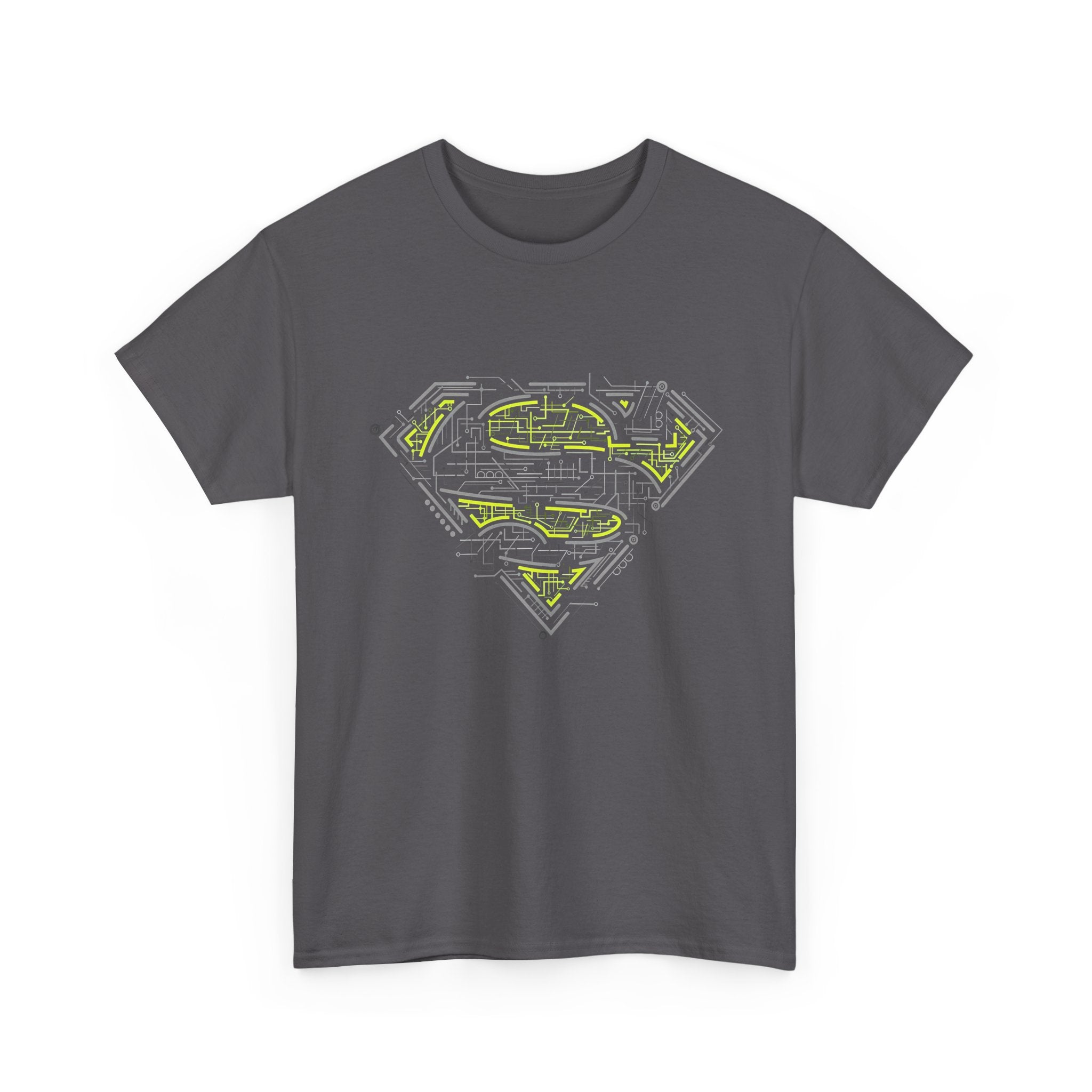 Superman Tech Shield T-Shirt — Futuristic Man of Steel Fanart Logo Tee