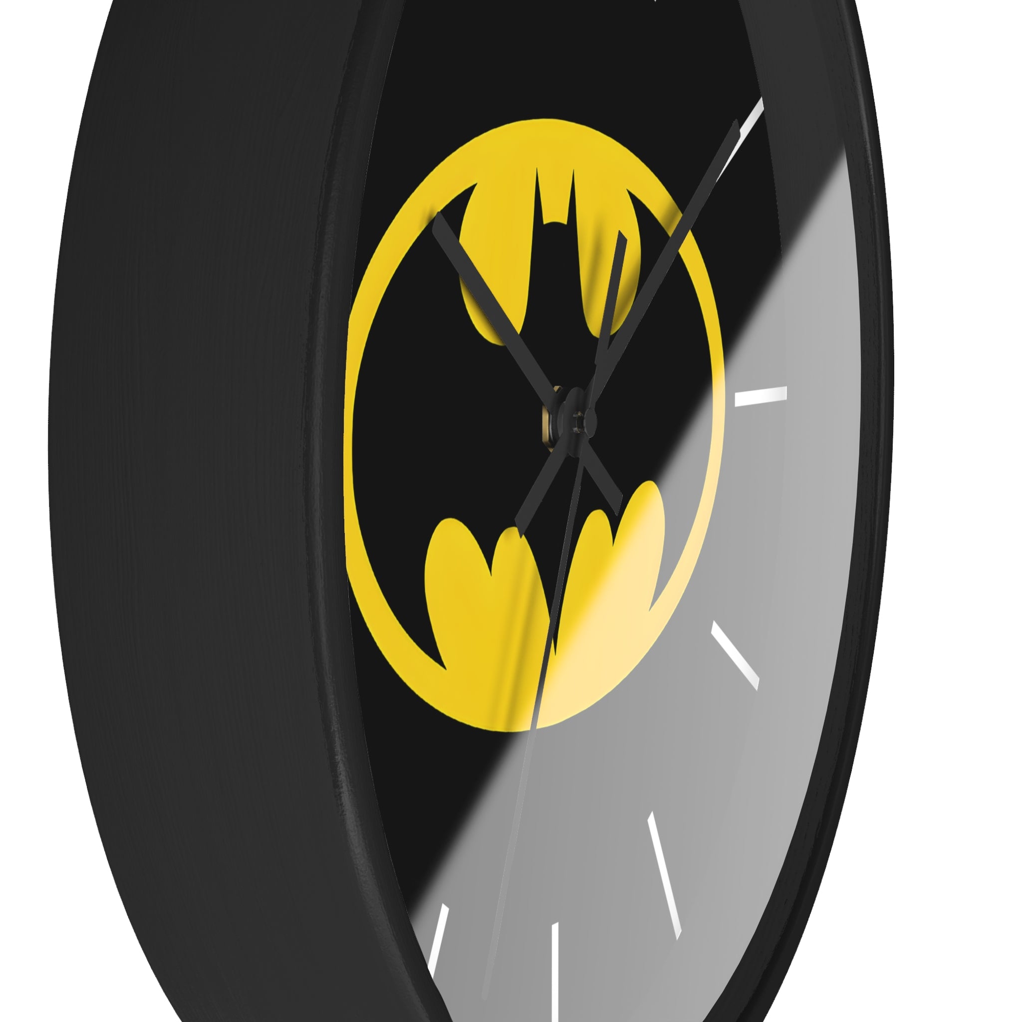 Batman Logo Wall Clock — Black & Yellow Superhero Decor