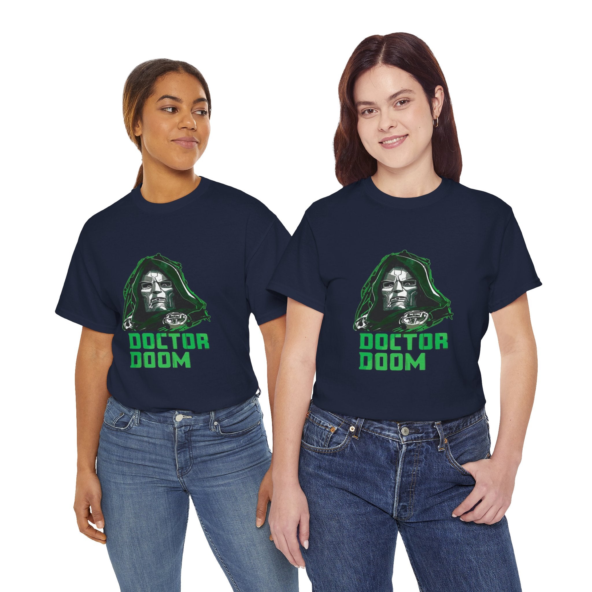 Doctor Doom Retro Green Villain Portrait T-Shirt — Avengers Graphic Tee