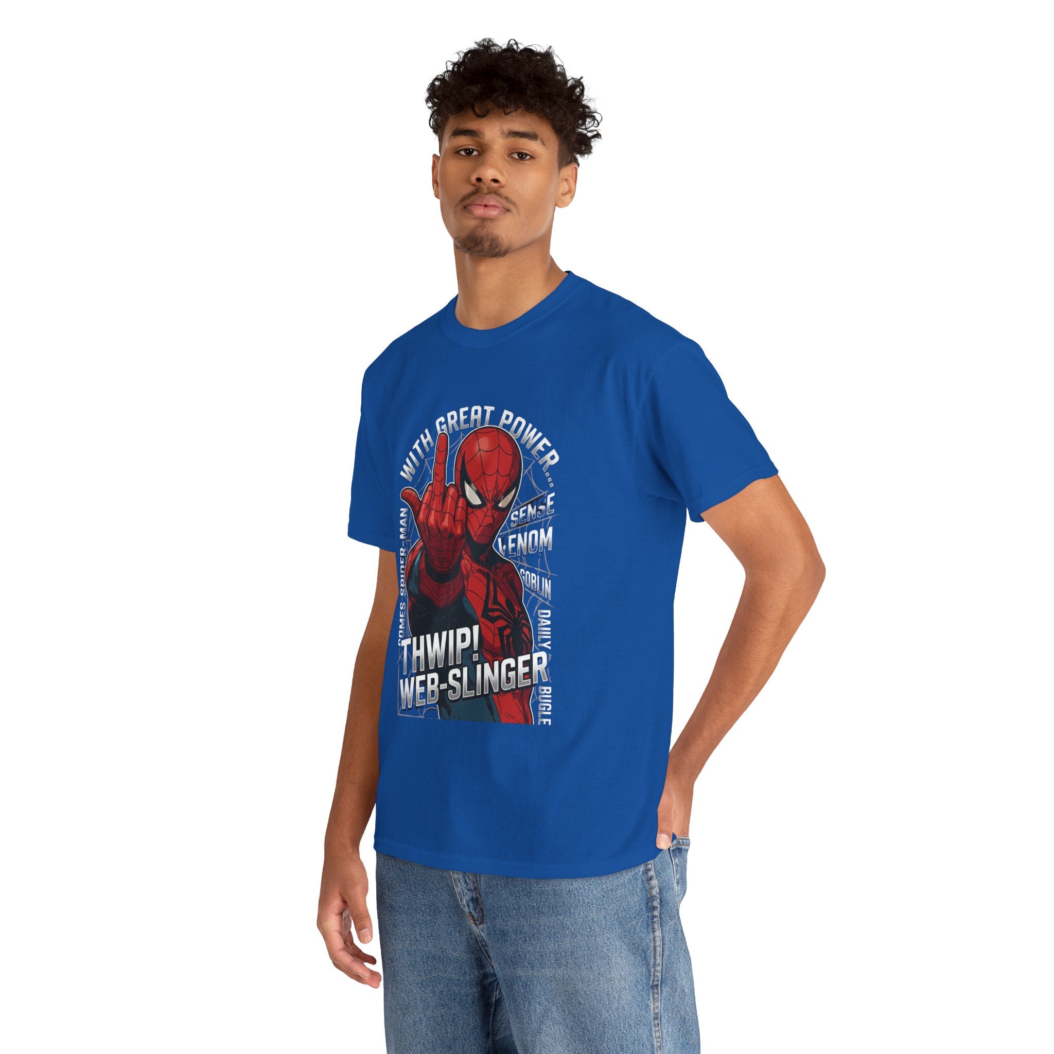 Marvel Spider-Man 'Gives the Finger' Comic Tee — Web-Slinger Graphic T-Shirt