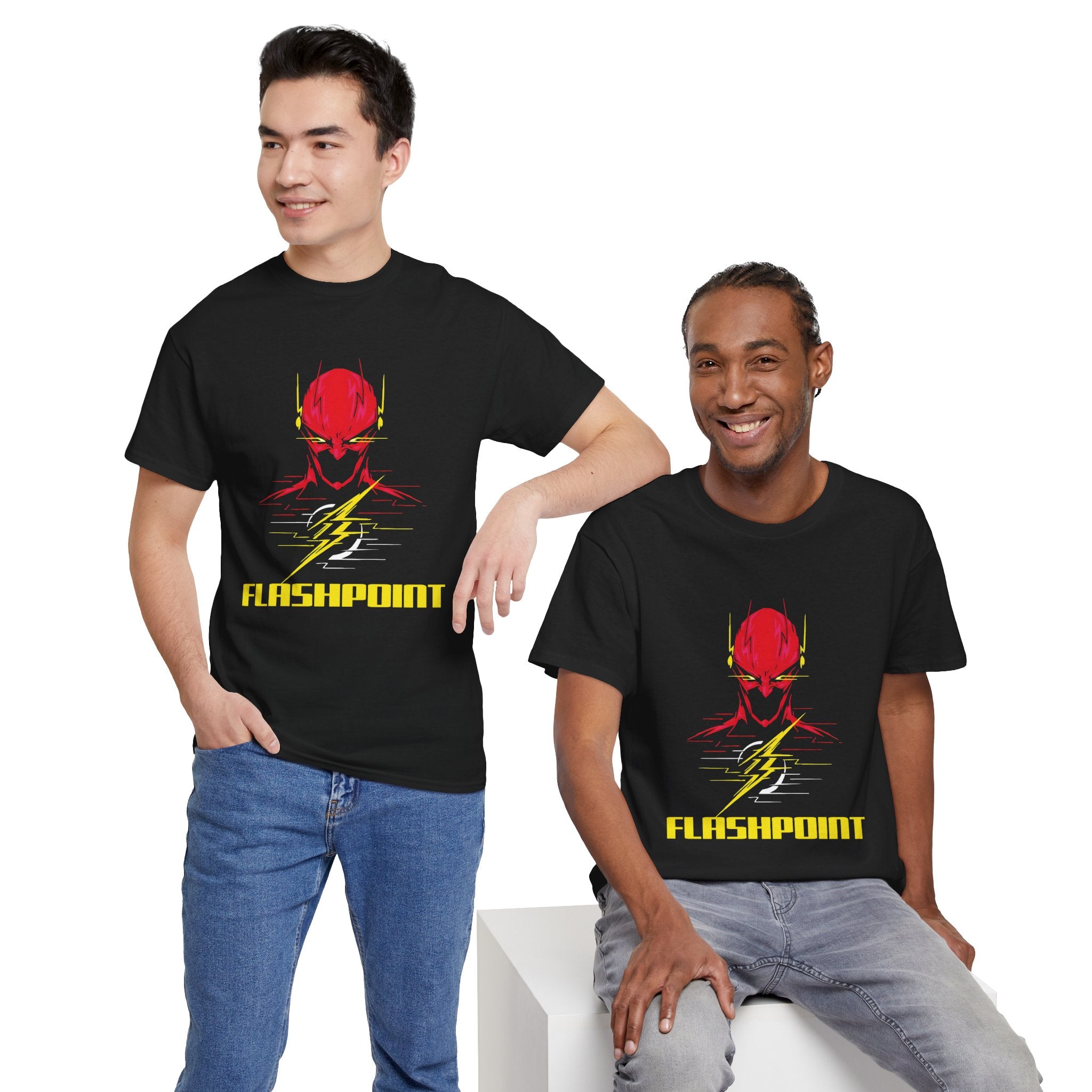Flashpoint DC Flash Unisex T-shirt - Barry Allen Speed Force Graphic Tee - Dark Superhero Streetwear