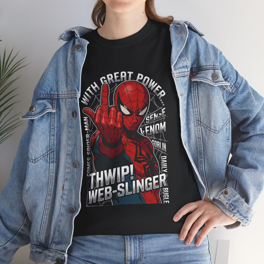 Marvel Spider-Man 'Gives the Finger' Comic Tee — Web-Slinger Graphic T-Shirt