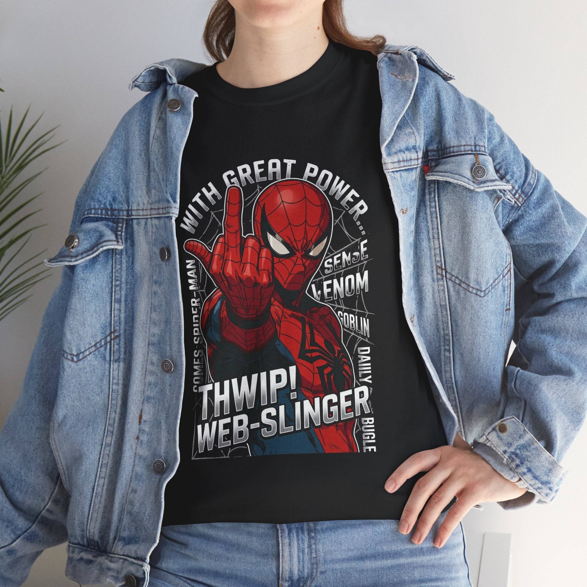 Marvel Spider-Man 'Gives the Finger' Comic Tee — Web-Slinger Graphic T-Shirt