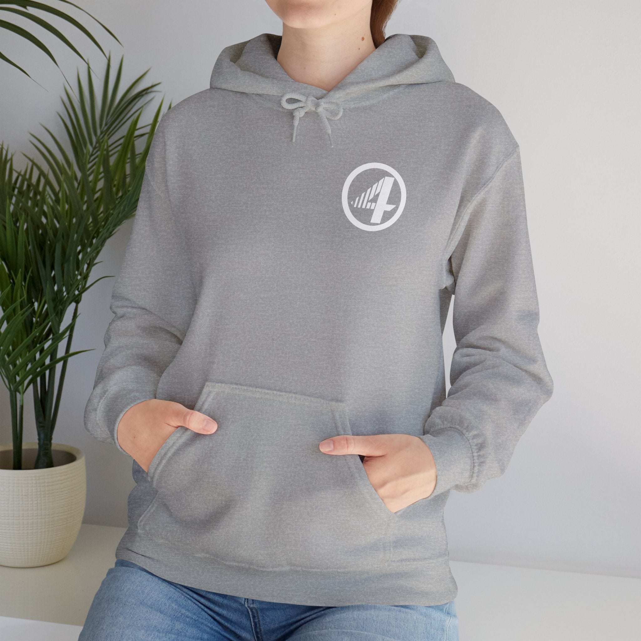 Fantastic Four Retro Logo Hoodie — Minimalist Vintage Comic Pullover