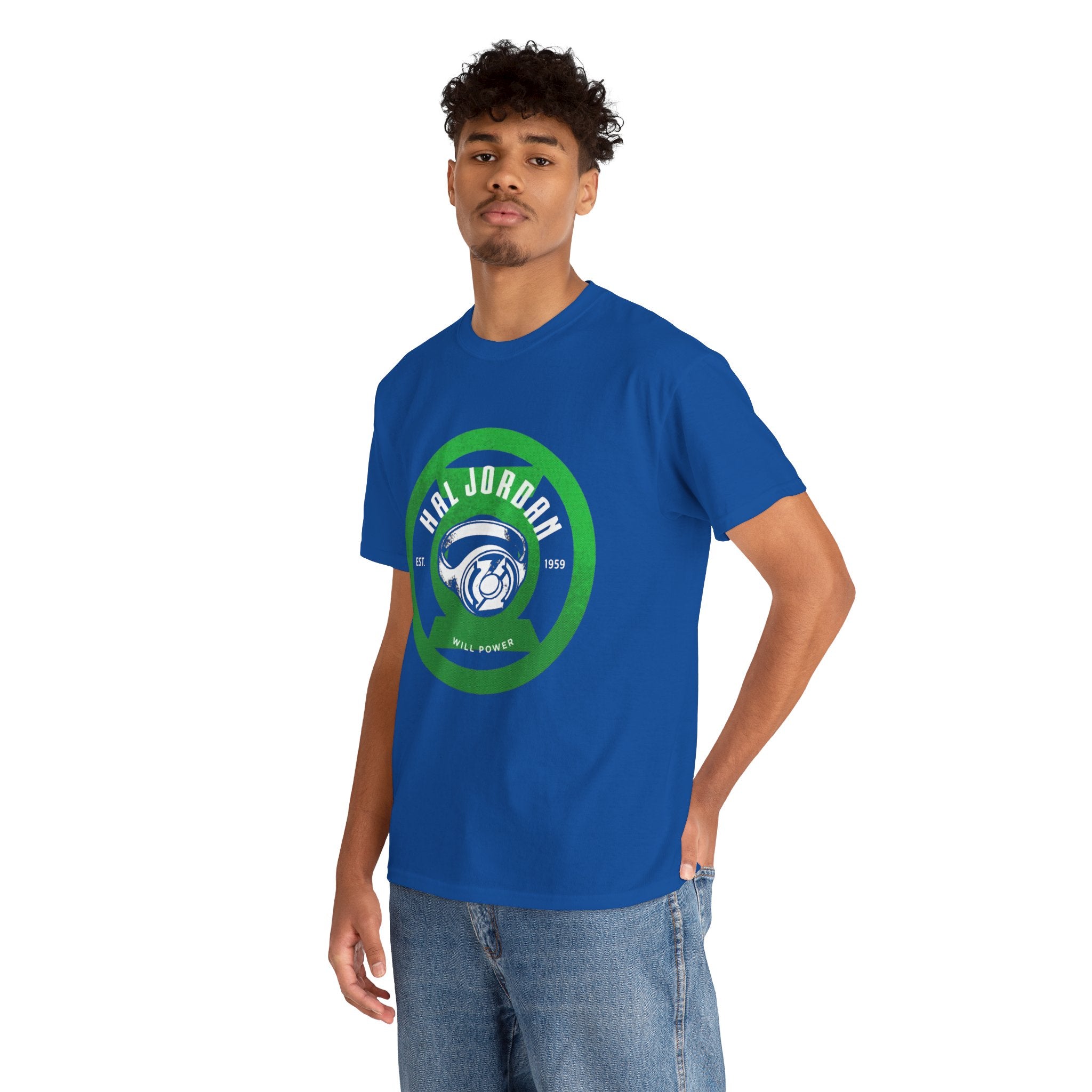 Green Lantern Hal Jordan Retro Logo Basketball T-Shirt